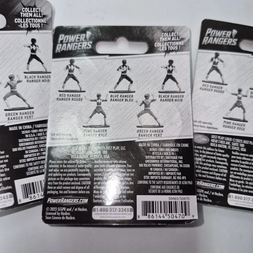 New 2023 Power Rangers Mini Figures Complete Set of 5 Just Play Sealed NWT